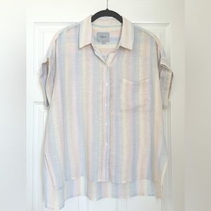 RAILS Short-Sleeve Linen Button Down Shirt